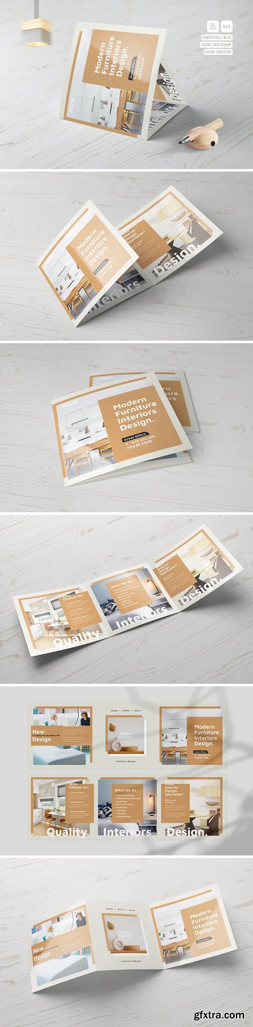 Interior Design Square Trifold Brochure CRUQUKK