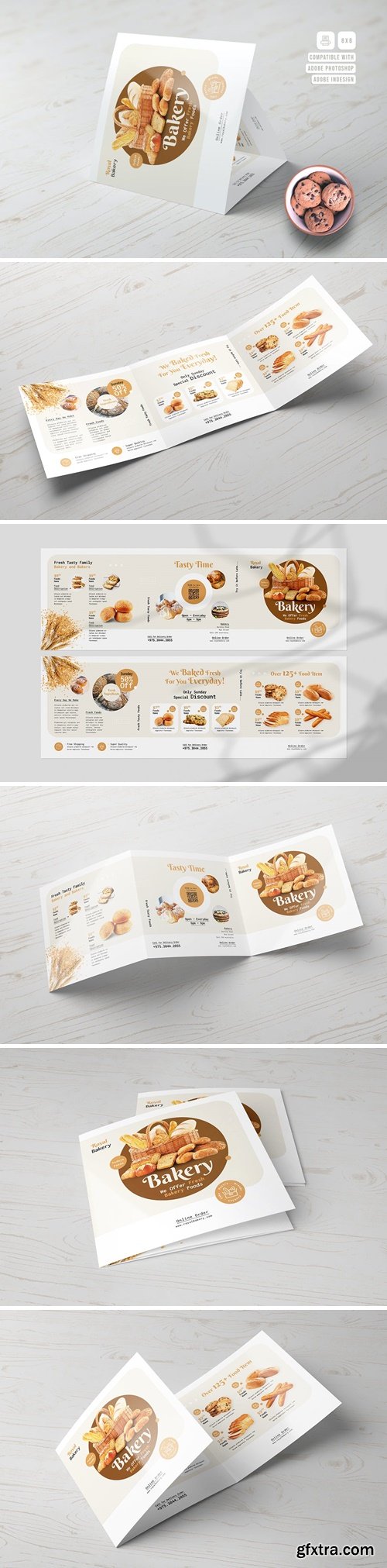 Bakery Food Square Trifold Brochure 36RZ8GM