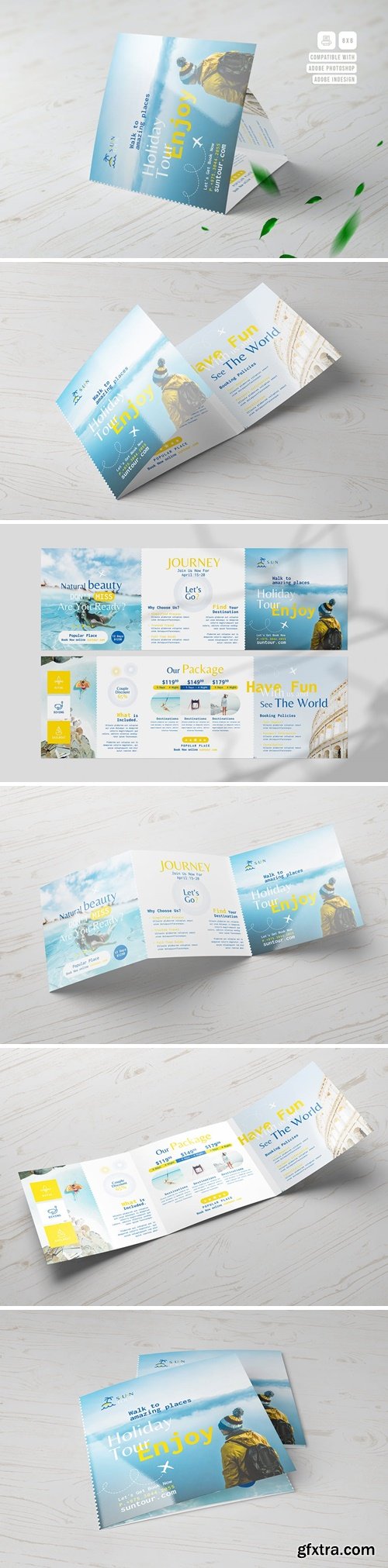 Travel Agency Square Trifold Brochure TCMBVVE