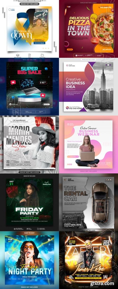 Flyer social media post, psd banner set vol 72