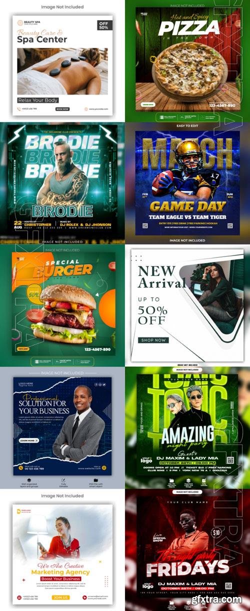 Flyer social media post, psd banner set vol 73