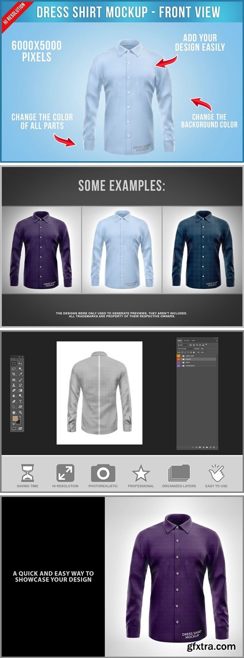 Dress Shirt Mockup - Front View WRF9BUG