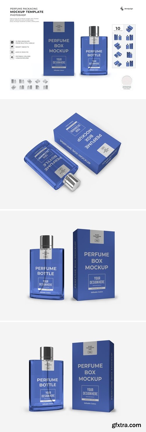 Perfume Packaging Mockup Template Set SAH85YH