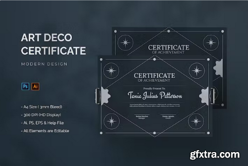 Art Deco - Certificate Template