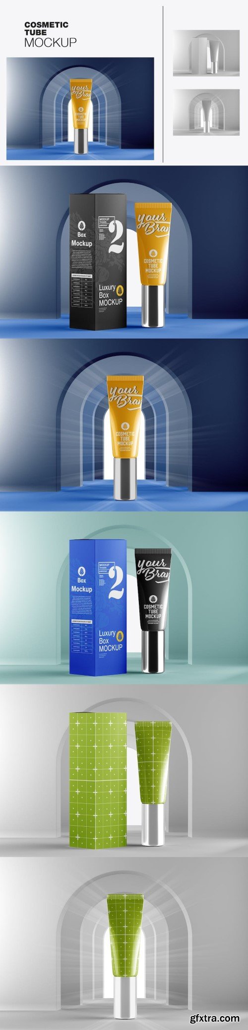 Set Cosmetic Tube Mockup