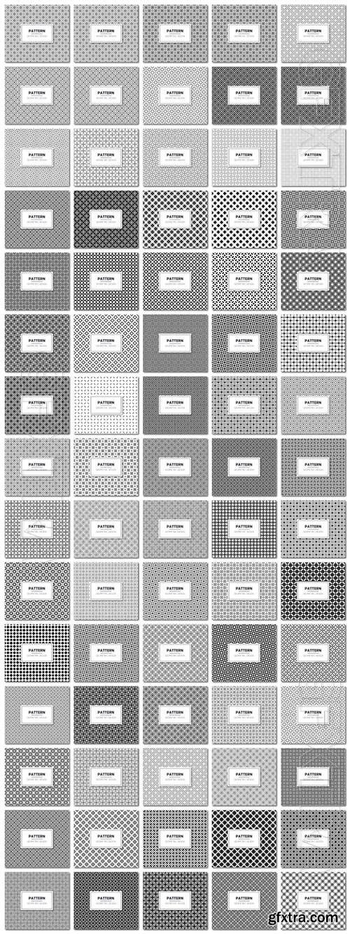 68 seamless geometric black and white vector pattern