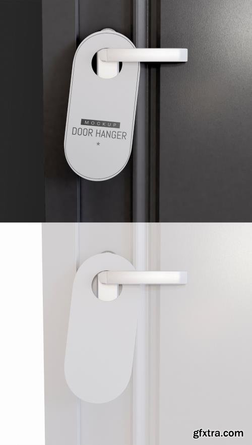 Door Hanger Mockup on Metal Handle 394765046