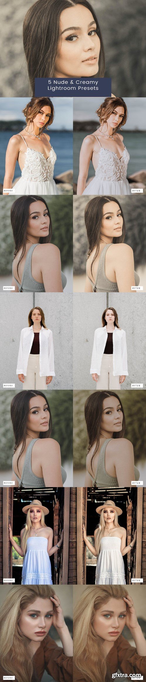 5 Nude & Creamy Lightroom Presets