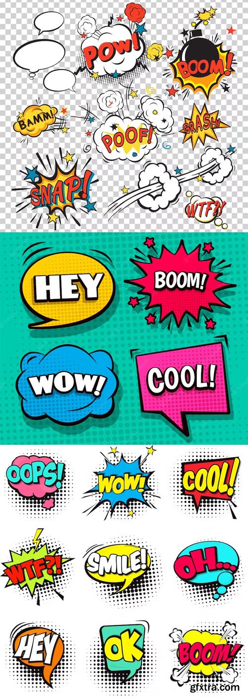 Pack of Speech Bubbles Vector Design Templates