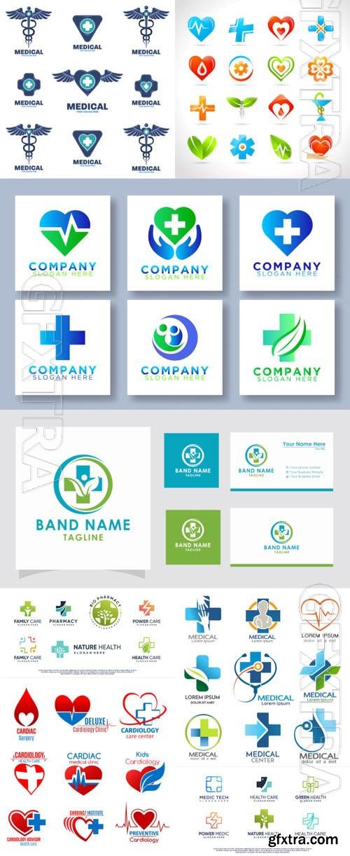 Medical vector set logo with creative element