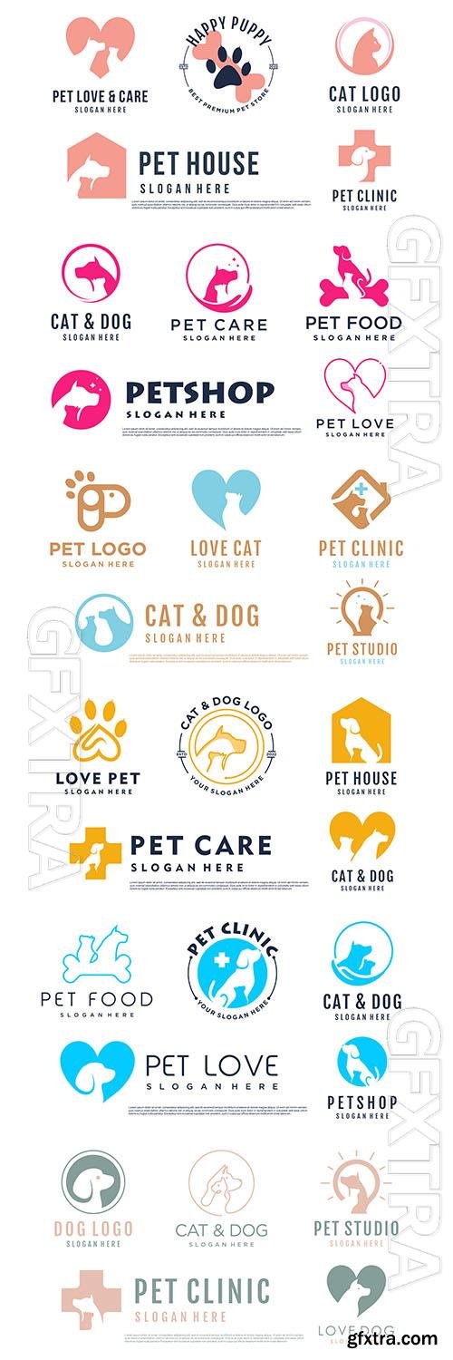 Vector pet logo design with creative unique element