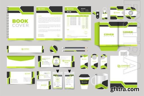 Business brand identity vector template collection for stationery modern company promotional letterhead invoice