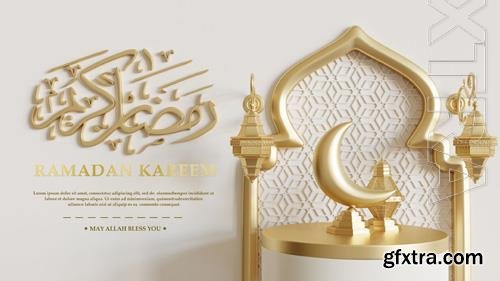 PSD ramadan calligraphy podium with luxury look