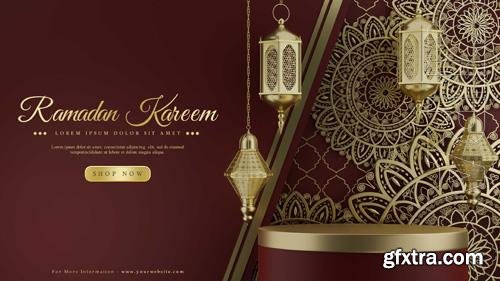 PSD elegant dark premium luxury ramadan podium