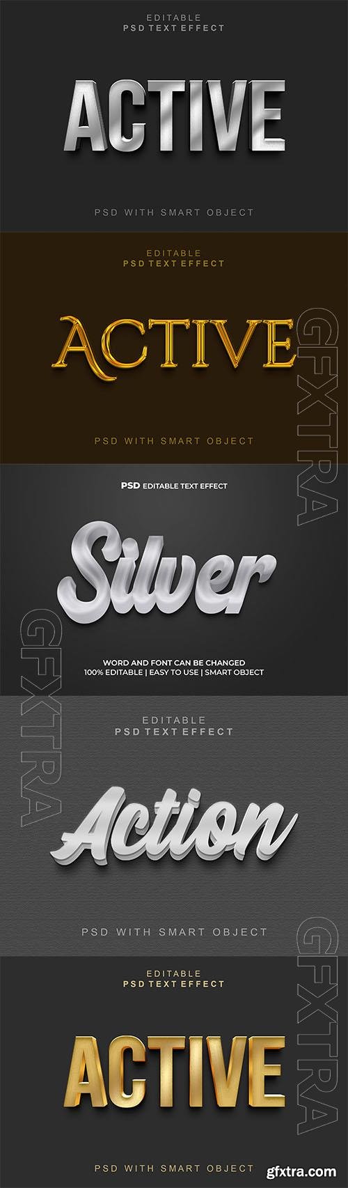 Psd style text effect editable set vol 158