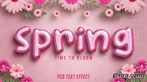 PSD spring beautiful floral editable text effect