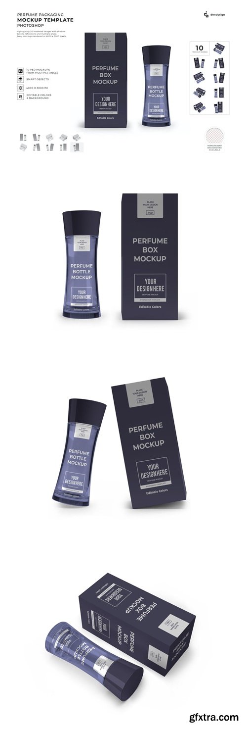 Perfume Packaging Mockup Template Set MVECEWS