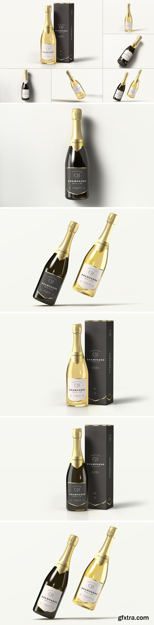 Champagne Bottle Mock-up UDA8LQE