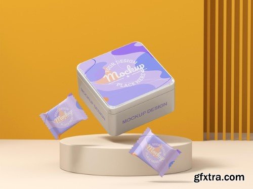 Powdered milk container mockup