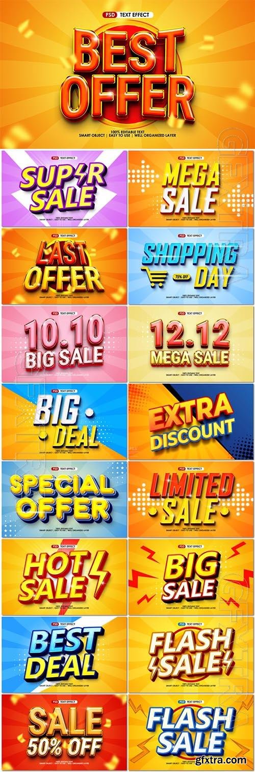 PSD mega sale 3d premium text style effect