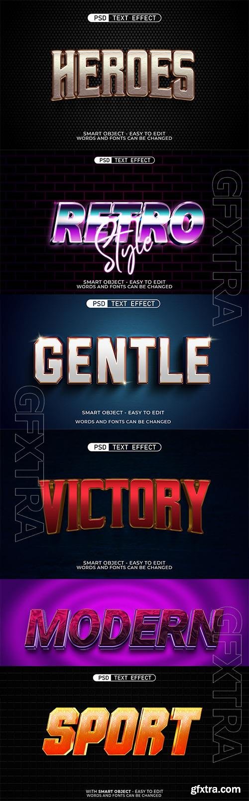 Psd style text effect editable set vol 160