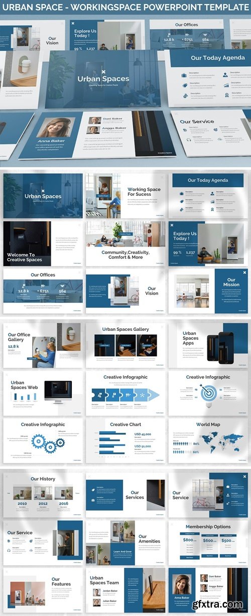 Urban Space - Workingspace Powerpoint Template RM93WSD