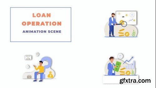 Videohive Financial Loan Stress Character Animation Scene 43479741