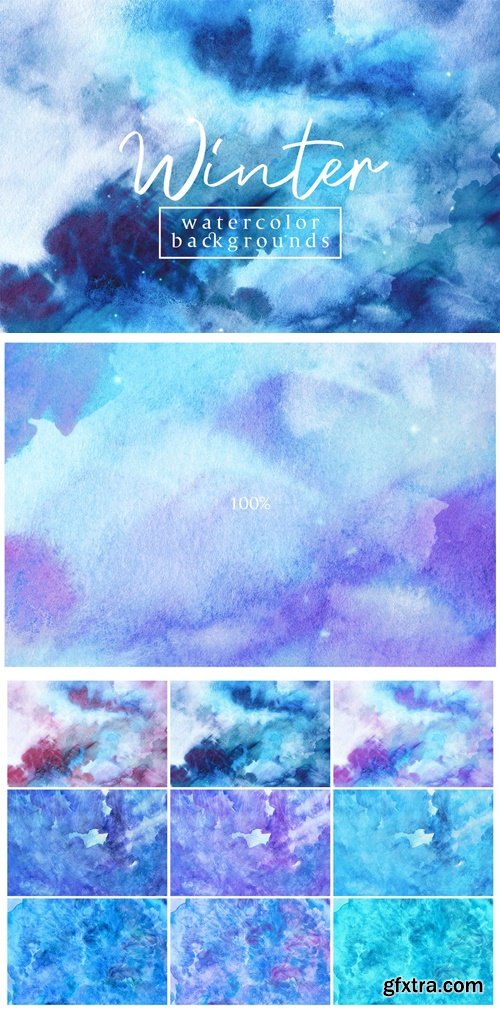 Winter Watercolor Backgrounds C2LNX9B