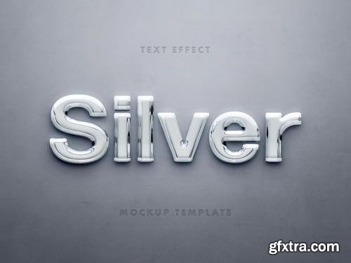 3D Glossy Silver Wall Sign Logo Mockup 411957086