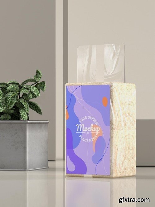 Transparent bakery packaging mockup