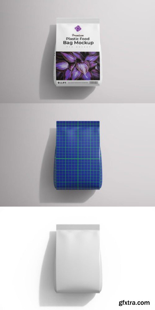 Matte Plastic Food Packaging Bag Mockup