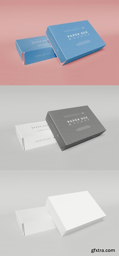 2 Rectangular Paper Boxes Mockup 416836111