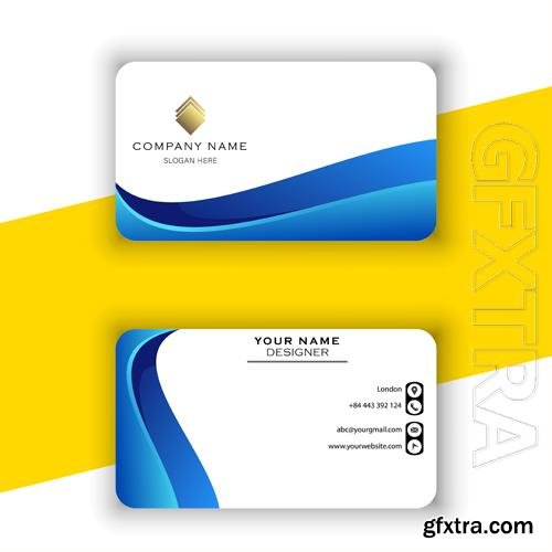 Vector modern blue business card template