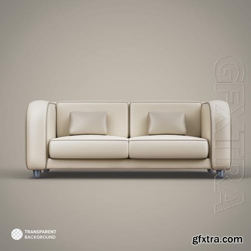 Luxury couch icon isolated 3d render illustration in psd