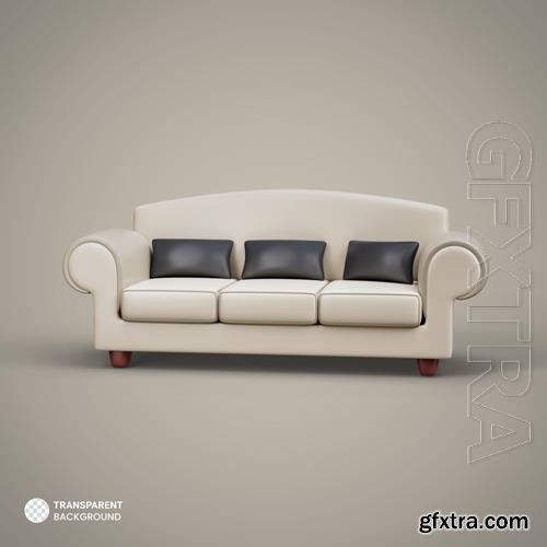 Luxury couch icon isolated 3d render psd illustration