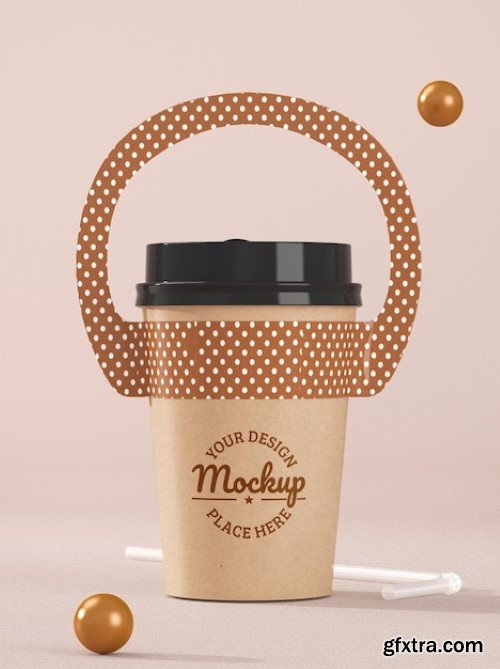 Coffee cup logo mockup