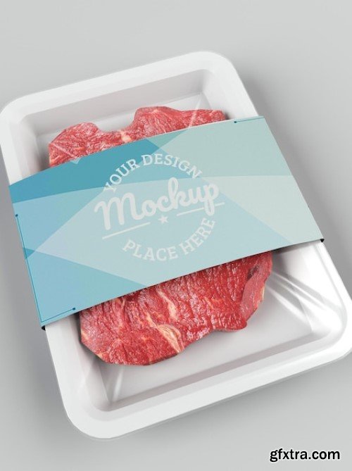 Side dish transparent box mockup