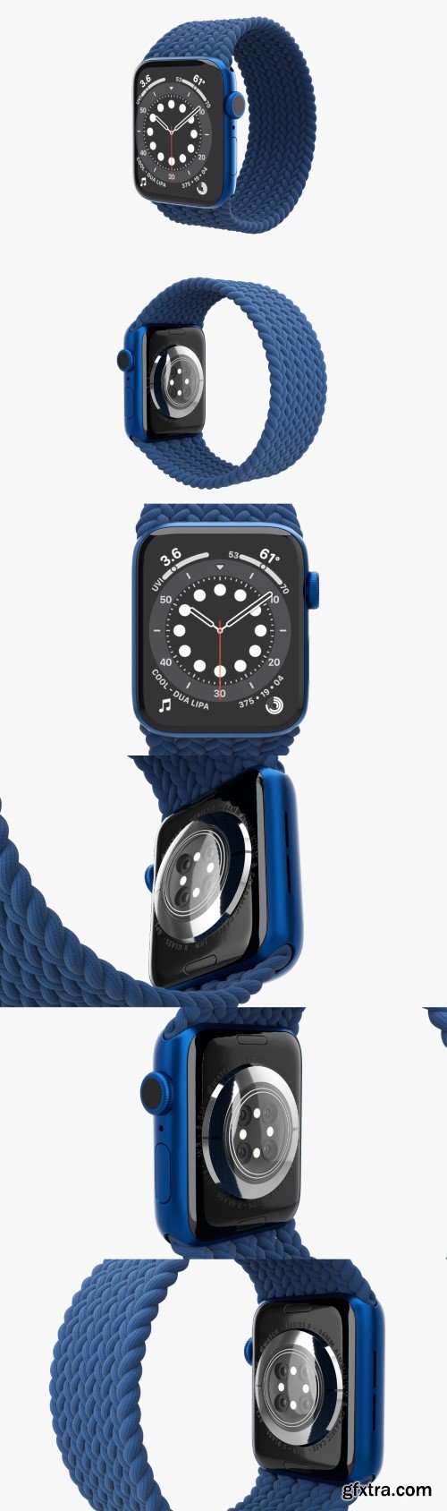 Apple Watch Series 6 braided solo loop blue 3D Model