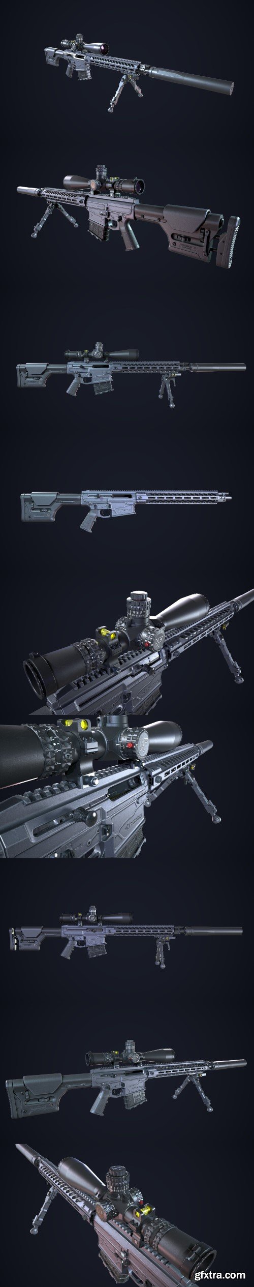 Sniper Rifle OMEN .300 WIN MAG 3D Model