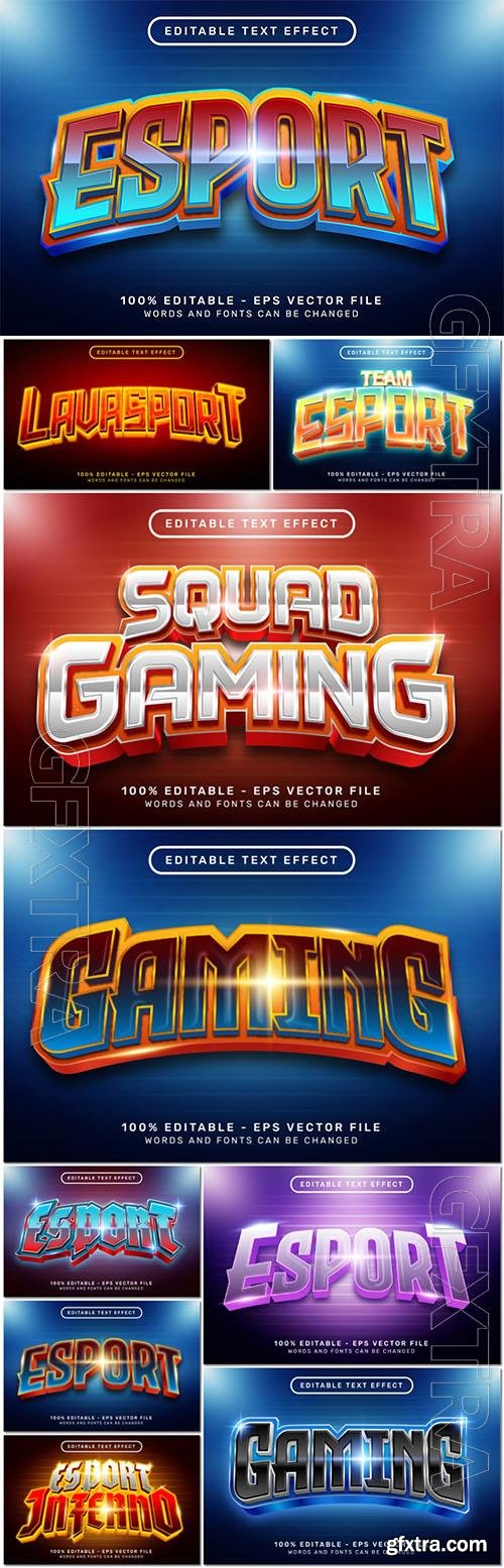 Vector gaming, sport 3d text effect