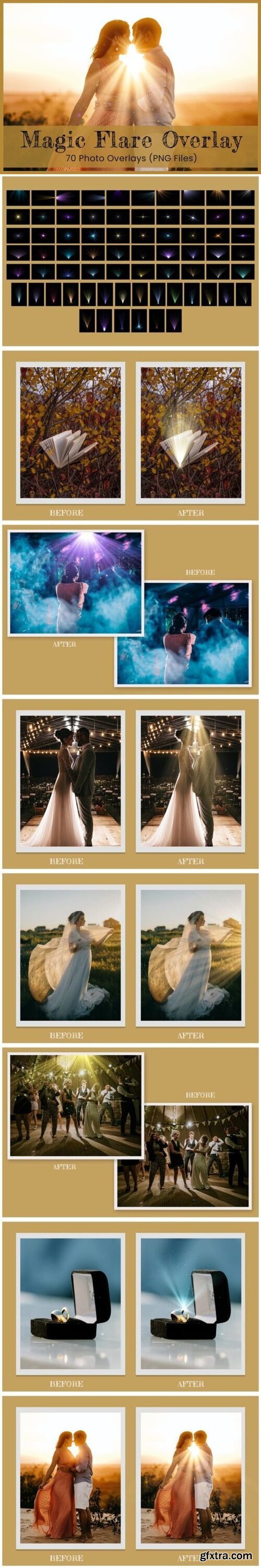 Creativemarket - 70 Magic Flare Photoshop Overlays 12756090