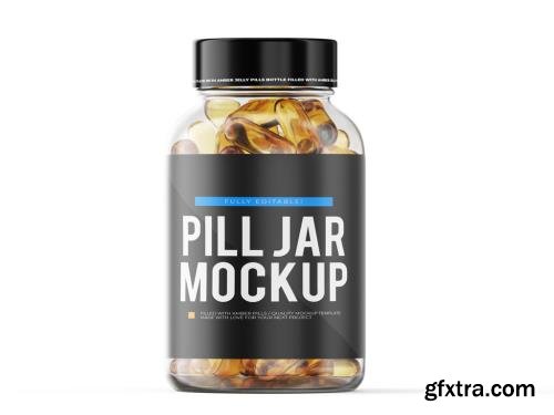 Essential Oil Pills In Transparent Jar Mockup 546885298