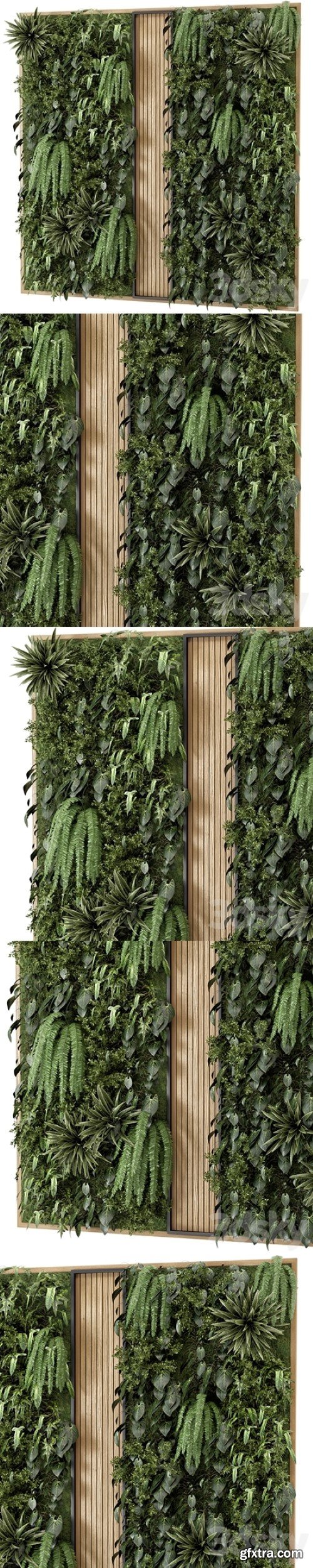 Indoor Wall Vertical Garden in Wooden Base – Set 638