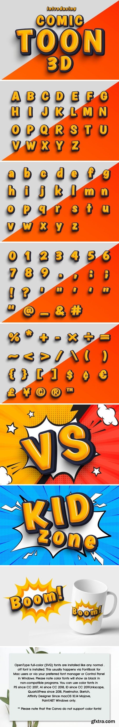 Comic Toon 3d Font