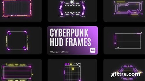 Videohive Cyberpunk HUD Frames for After Effects 43616123