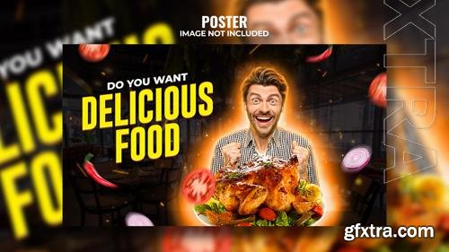 PSD food vlogger youtube thumbnail or web banner template design