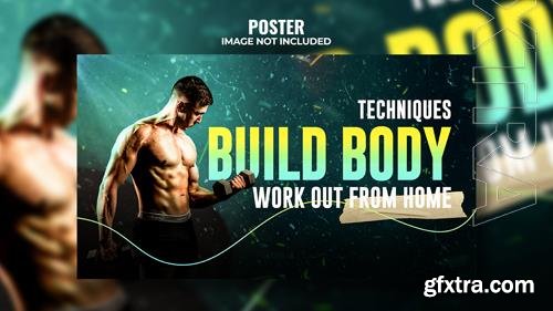 PSD fitness youtube video thumbnail or web banner template for business