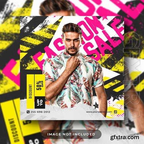 PSD fashion sale square social media post and web banner