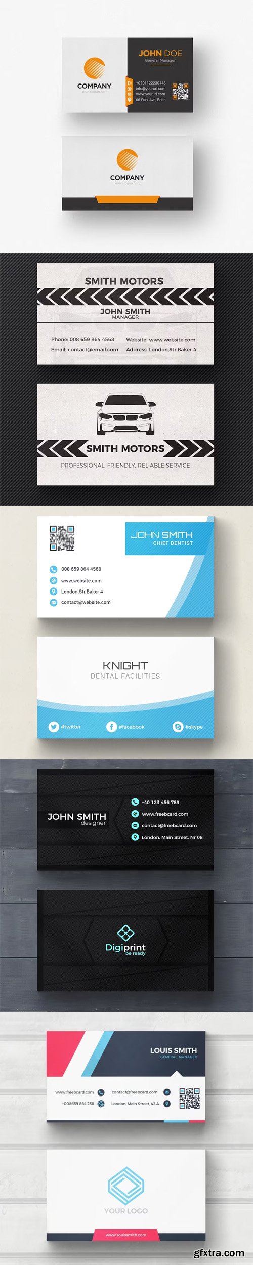 Modern Business Card Collection - 5 Creative PSD Templates