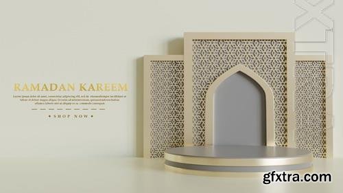 PSD modern gold ramadan podium